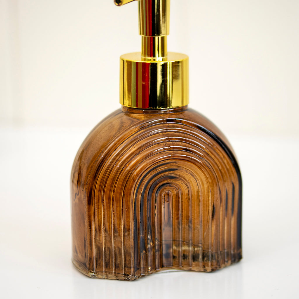 250ml Ribbed Arch Glass Soap Dispenser