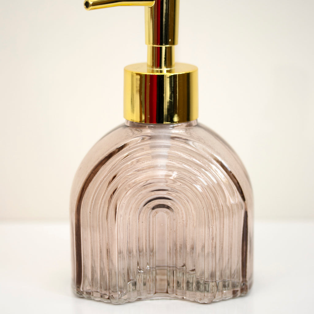250ml Ribbed Arch Glass Soap Dispenser