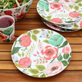 Set Of 4 Flower Garden Outdoor Plates