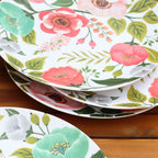 Set Of 4 Flower Garden Outdoor Plates