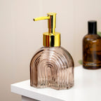 250ml Ribbed Arch Glass Soap Dispenser