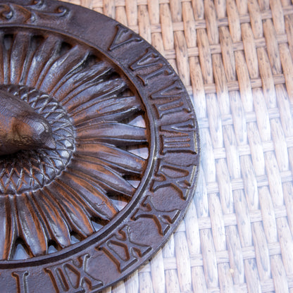 Cast Iron Flower Bird Sundial