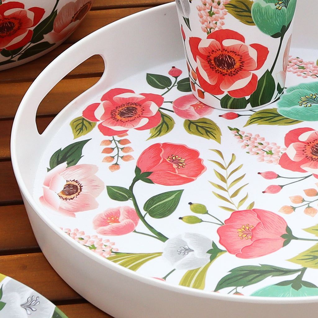 Flower Garden Melamine Serving Tray