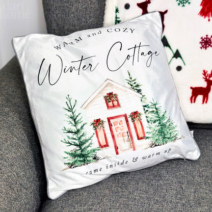 Light Up Winter Cottage Cushion