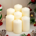 7 Piece Christmas Ivory Pillar Candle Set