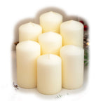 7 Piece Christmas Ivory Pillar Candle Set