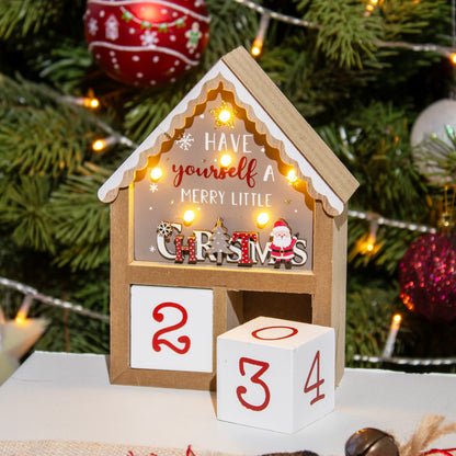 Light Up Wood Christmas Perpetual Calendar