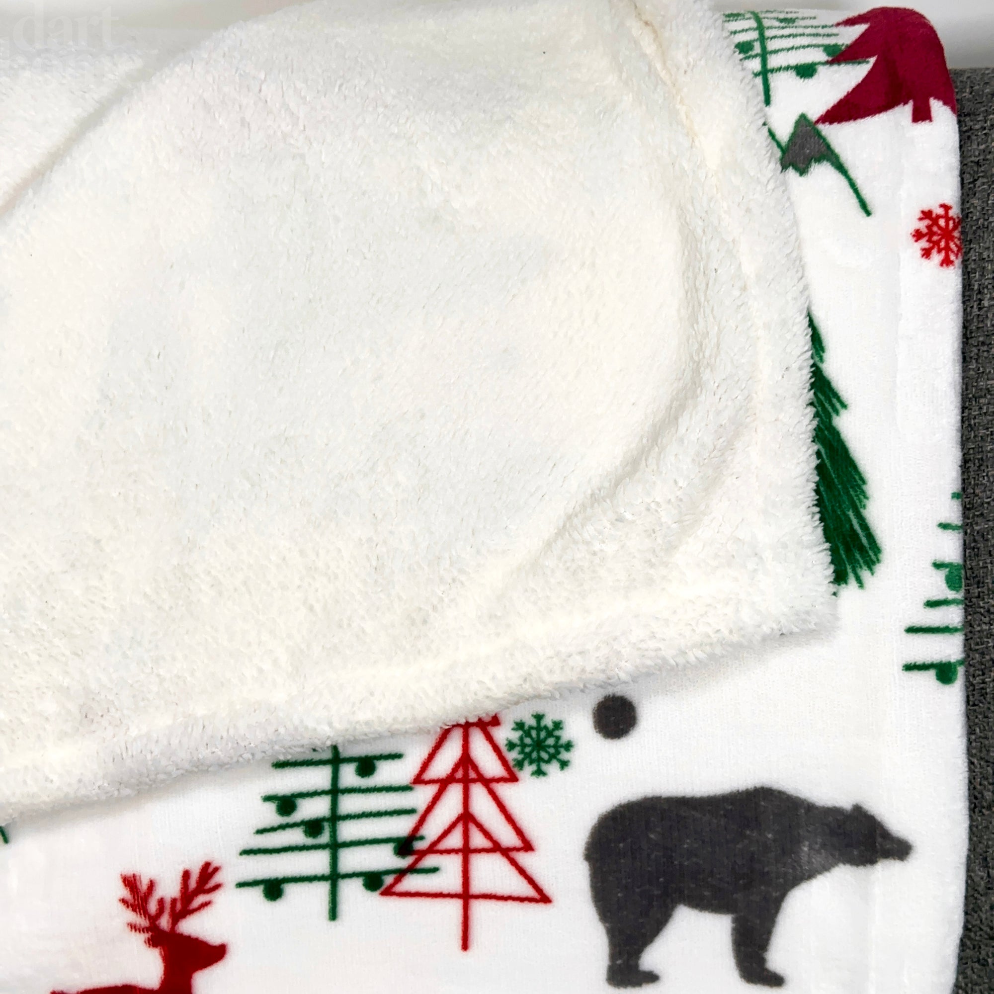 Überwurf aus weichem Fleece mit Weihnachtsgrafik