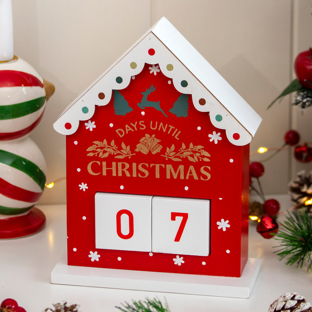Wooden Christmas Countdown Block Calendar