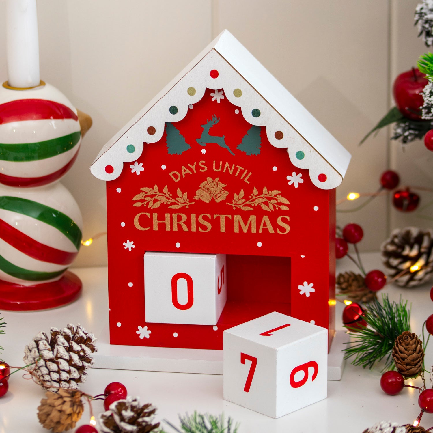 Wooden Christmas Countdown Block Calendar