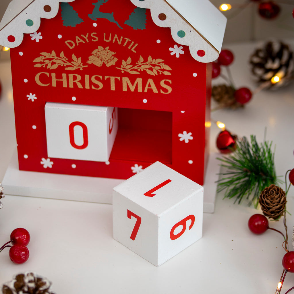 Wooden Christmas Countdown Block Calendar