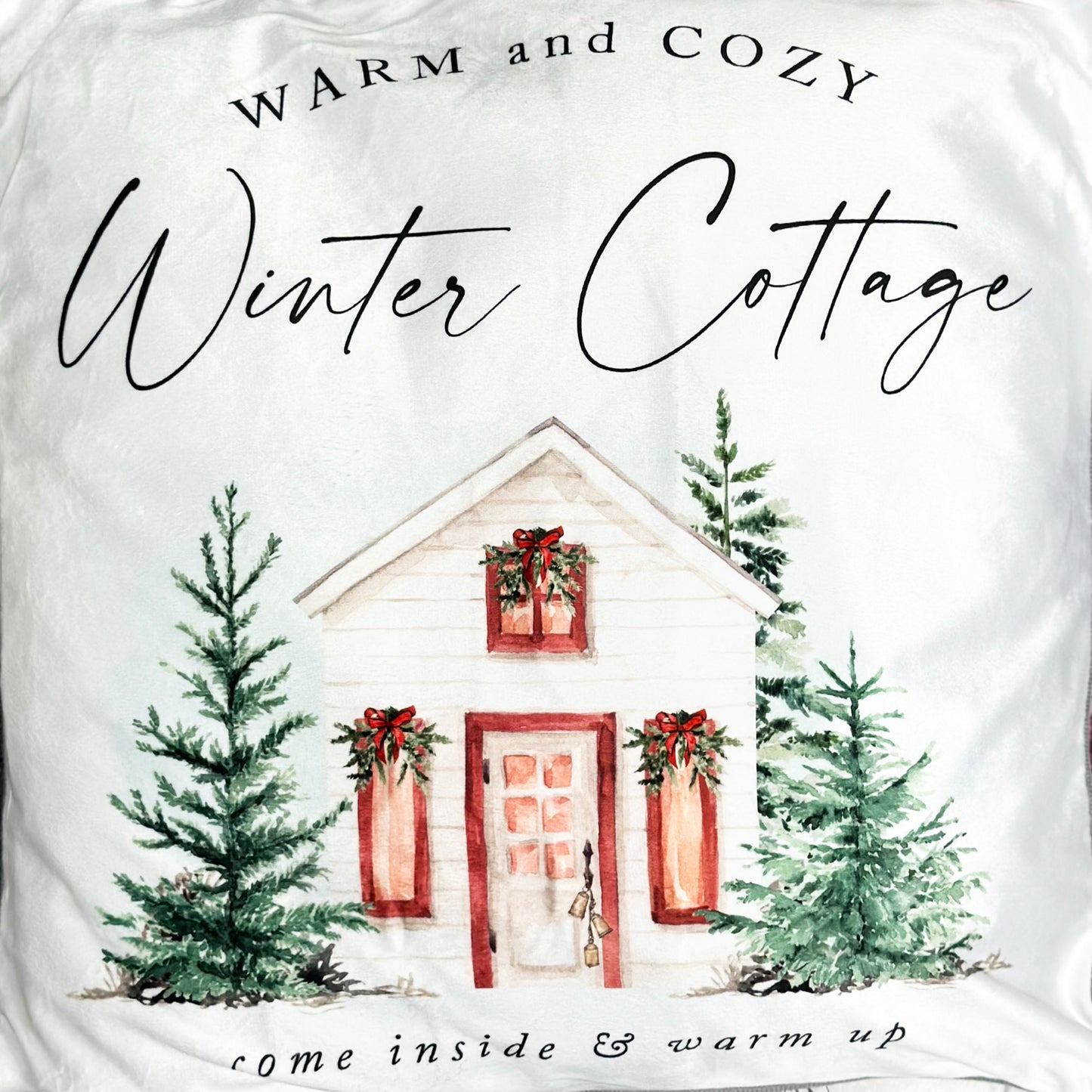 Light Up Winter Cottage Cushion