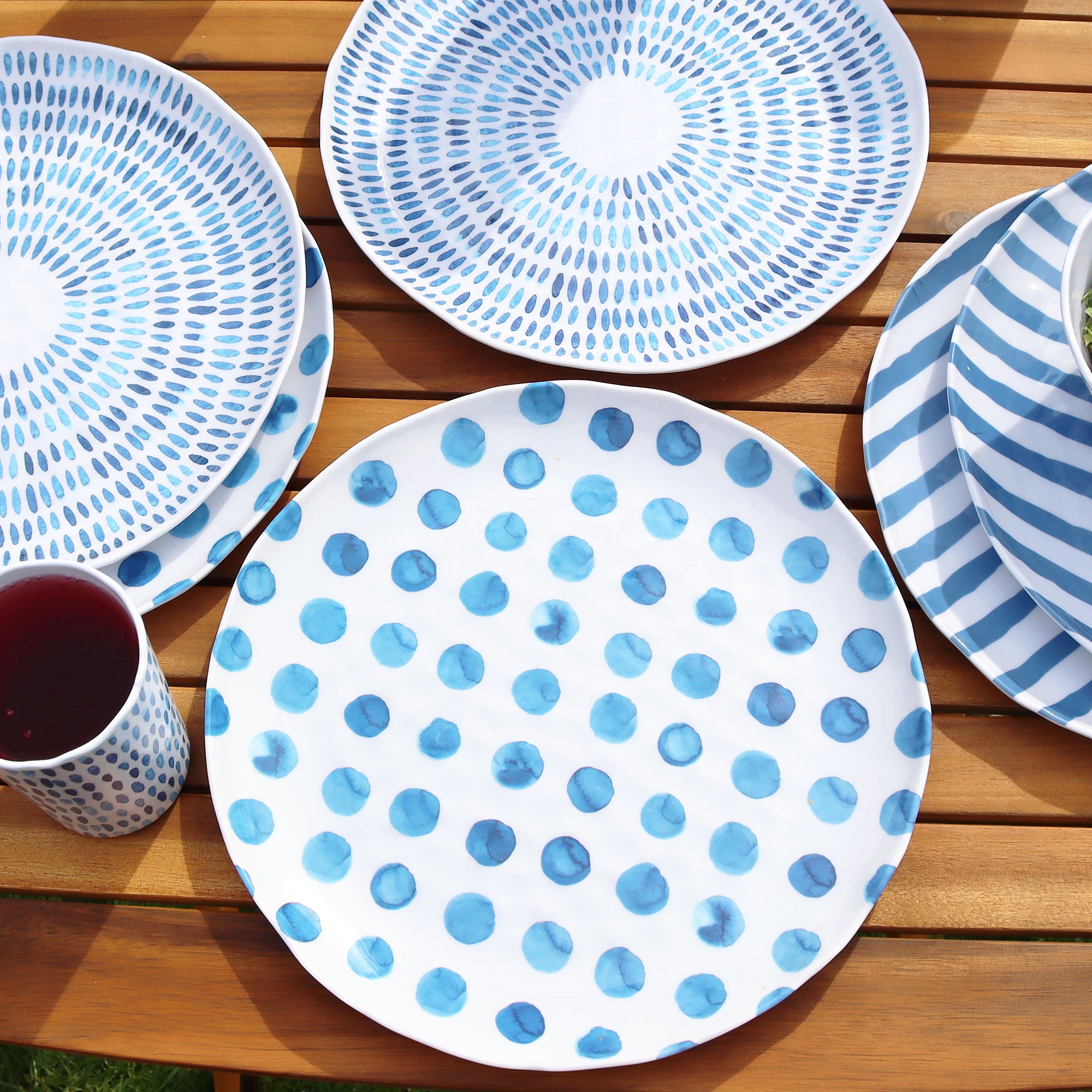 Darthome Set Of 6 Blue Patterned Outdoor Dinner Plates 27cm – Darthome ...