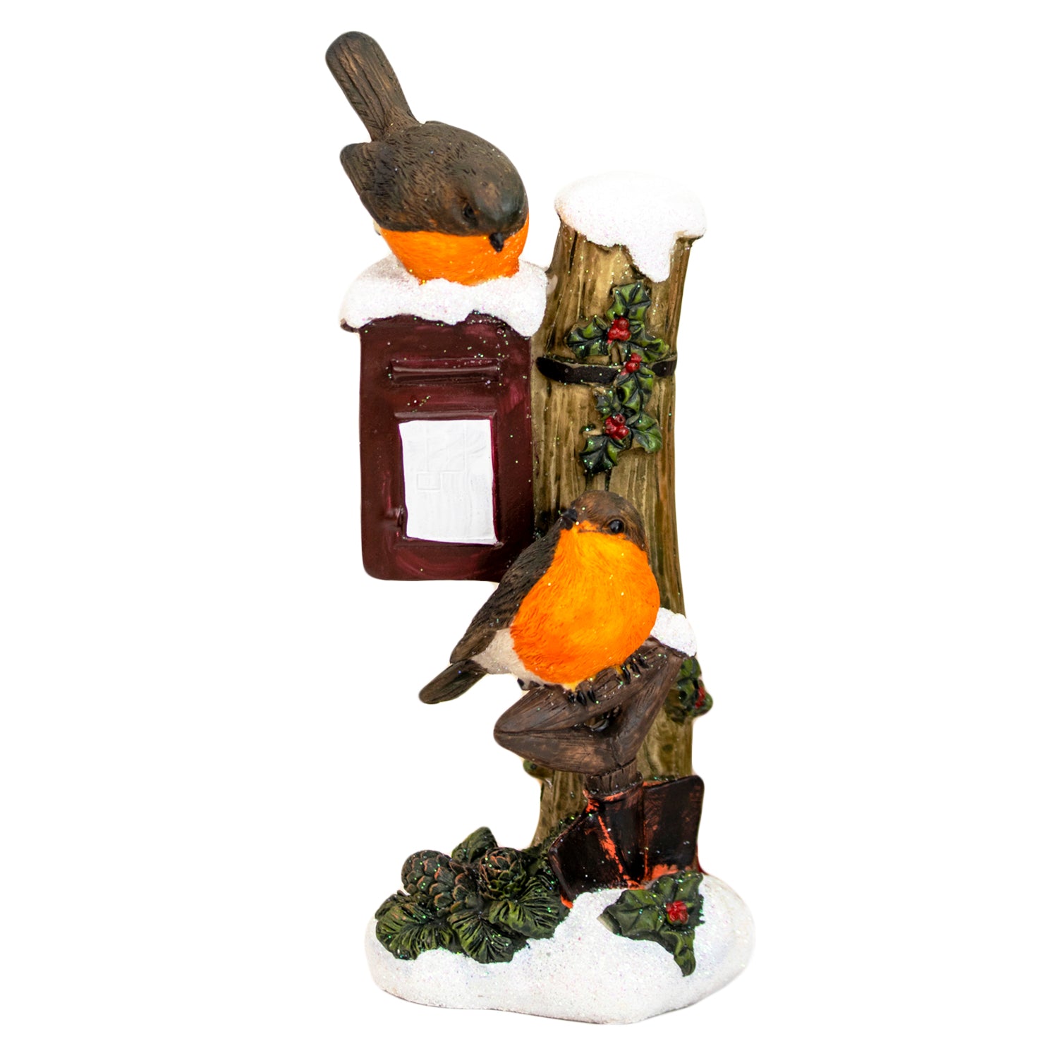 Robins on Post Box Ornament