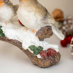 Robins on Snowy Branch Ornament