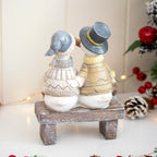 Sitting Christmas Ducks On Bench Ornament