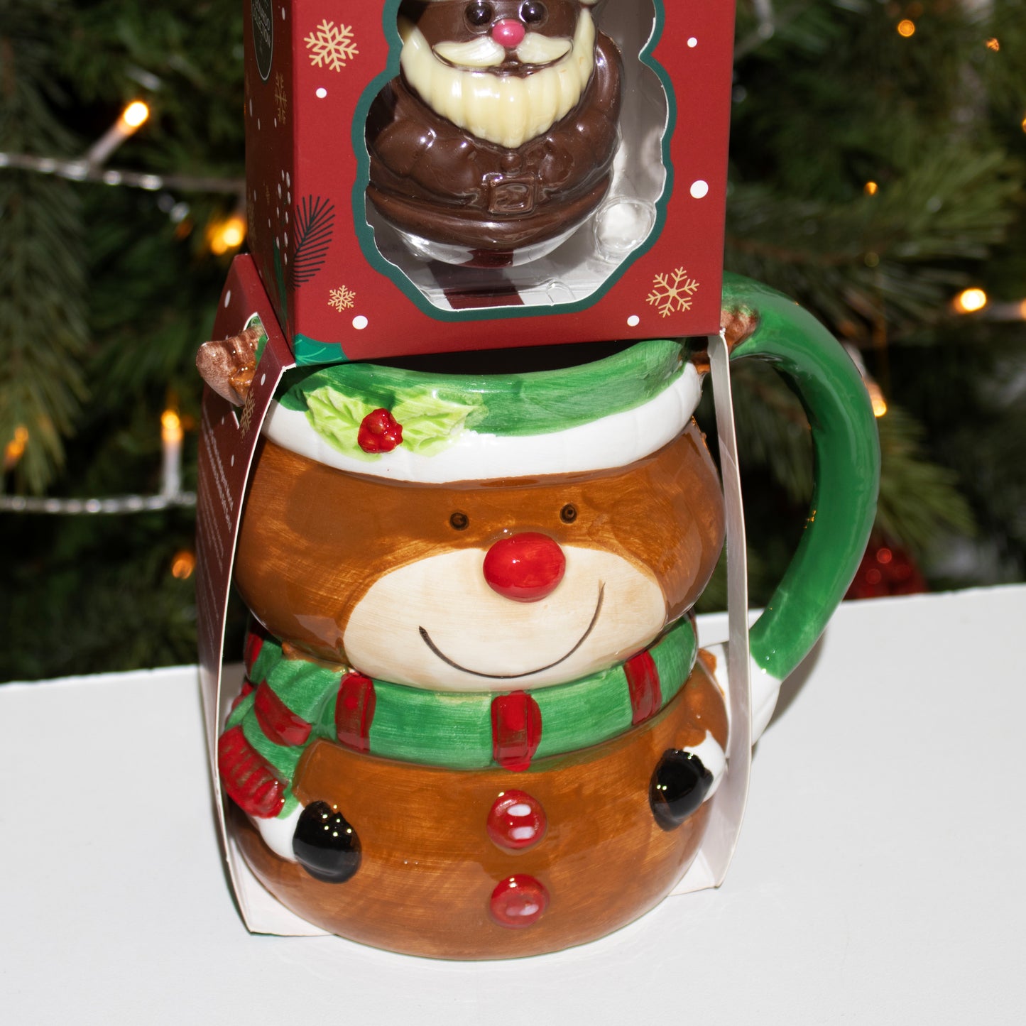 Christmas Reindeer Mug And Hot Chocolate Bomb Set