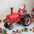 Light Up Santa On Tractor Ornament