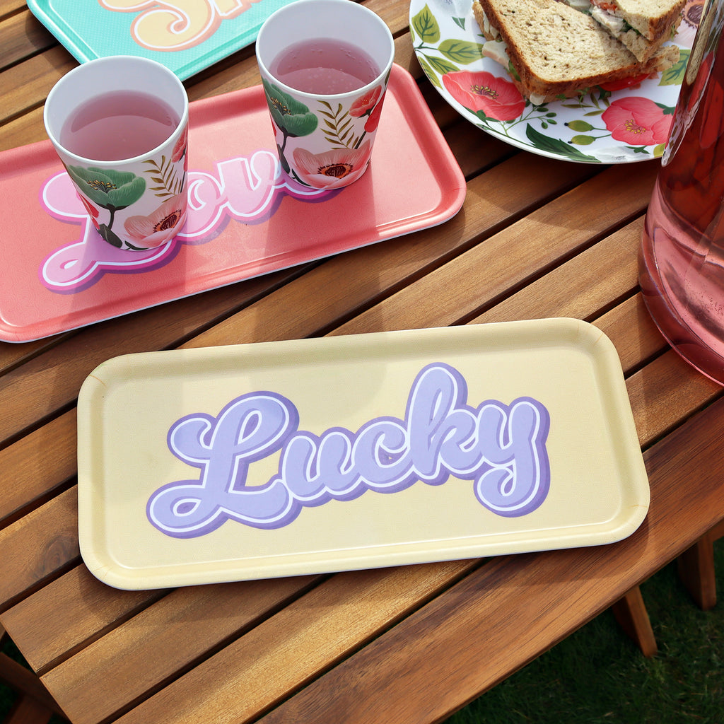 Yellow Lucky Small Rectangular Serving Tray