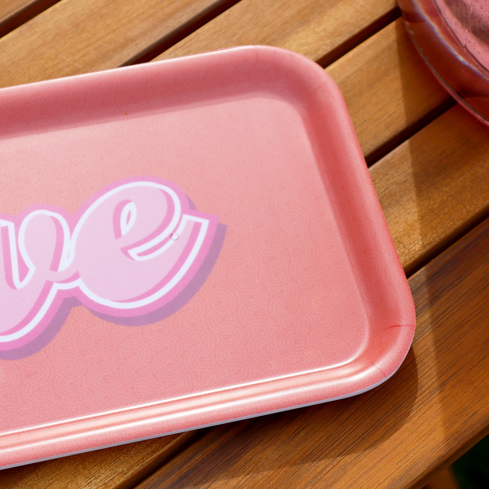 Pink Love Small Rectangular Serving Tray