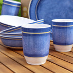 12 Piece Misty Blue Camping Dinner Set