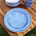 12 Piece Misty Blue Camping Dinner Set