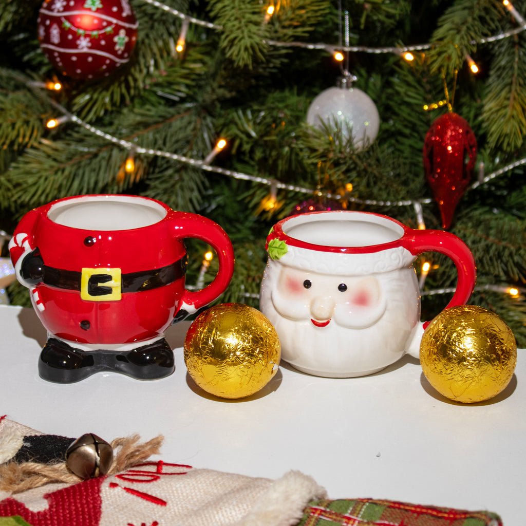 Santa Stacking Mugs & Hot Chocolate Bomb Set
