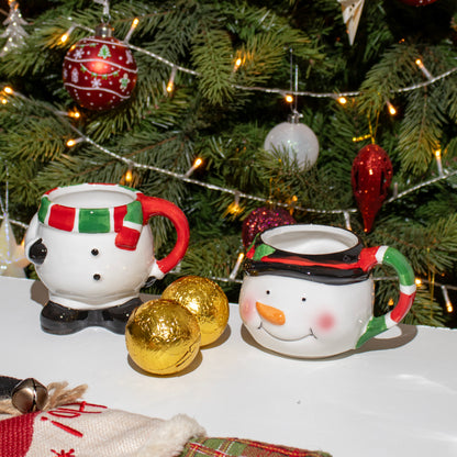 Snowman Stacking Mugs & Hot Chocolate Bomb Set