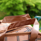 Cotton Brown Tartan Cooler Bag