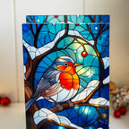Stained Glass Light Up Robin Christmas Decoration