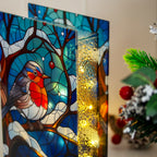 Stained Glass Light Up Robin Christmas Decoration