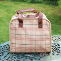 Cotton Beige Tartan Cooler Bag