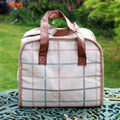 Cotton White Tartan Cooler Bag