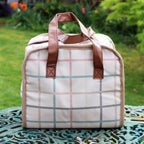 Cotton White Tartan Cooler Bag