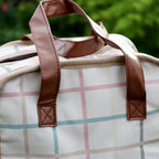 Cotton White Tartan Cooler Bag