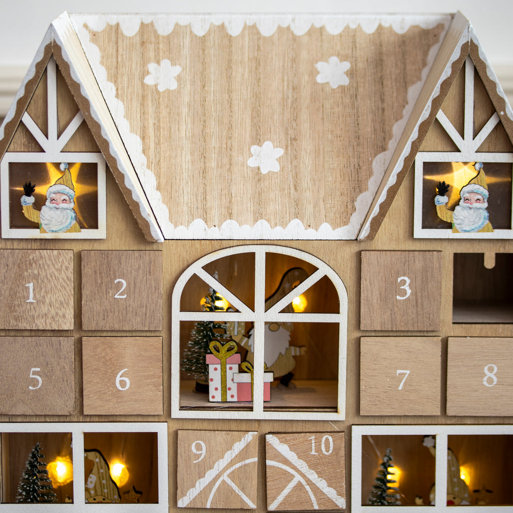 Wooden Christmas House Light Up Advent Calendar
