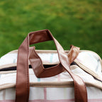 Cotton White Tartan Cooler Bag