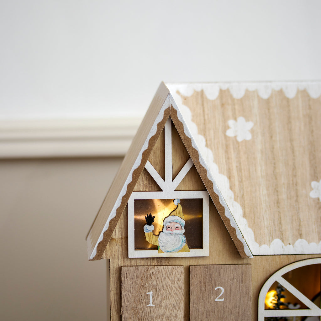 Wooden Christmas House Light Up Advent Calendar