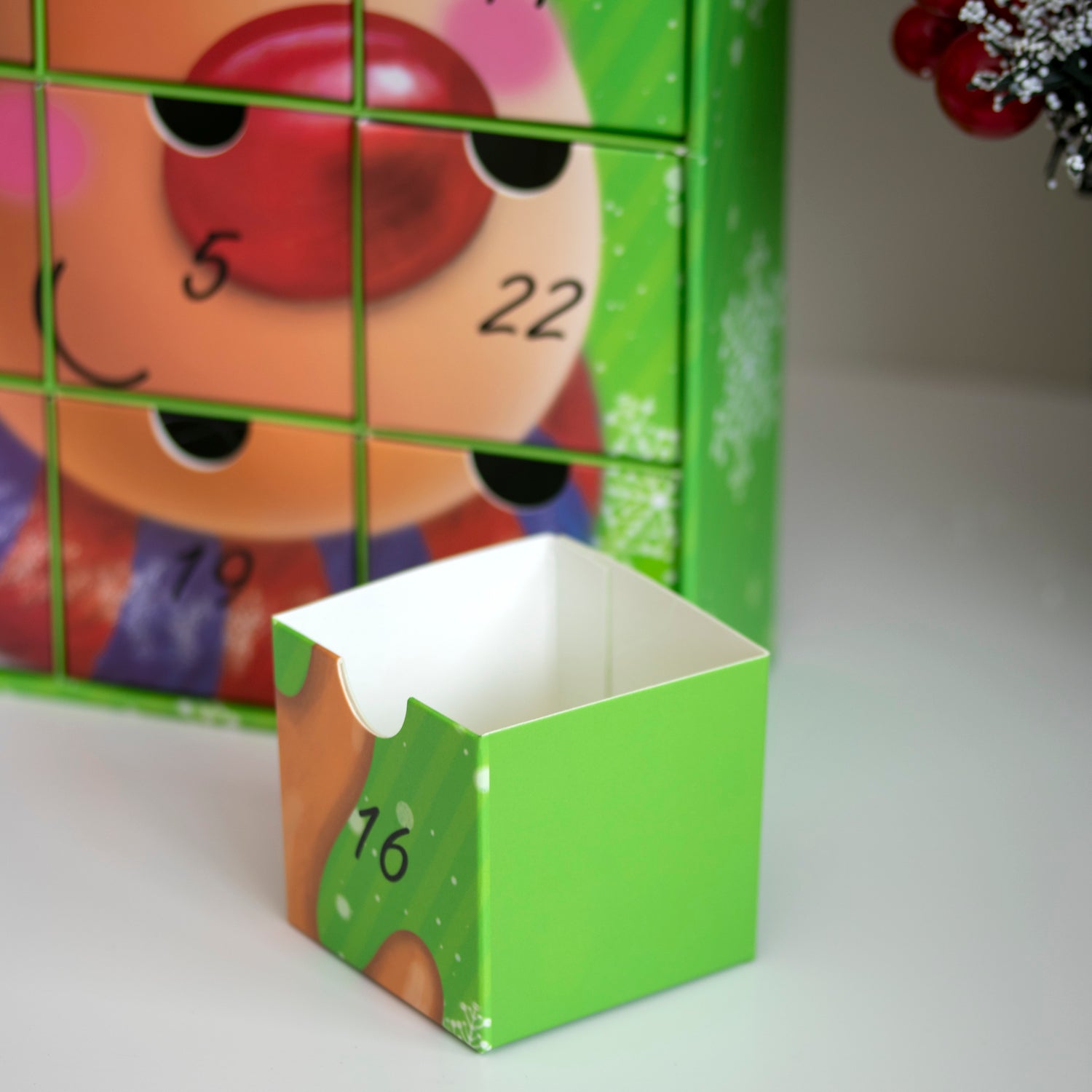 Green Reindeer 24 Drawer Advent Calendar