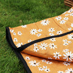 Orange Flower Quilted Picnic Blanket