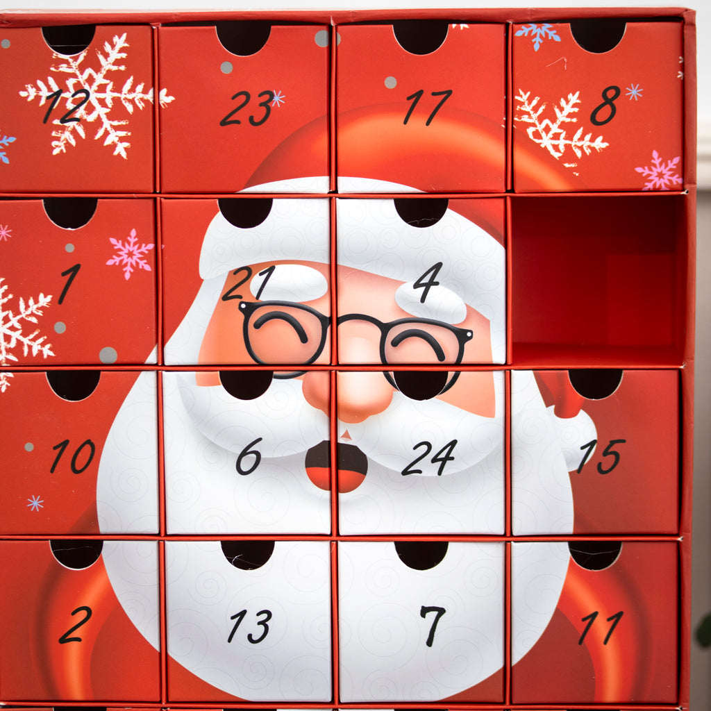 Red Santa Claus 24 Drawer Advent Calendar