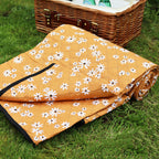 Orange Flower Quilted Picnic Blanket