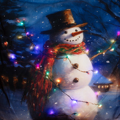 Blue Light Up Snowman Cushion