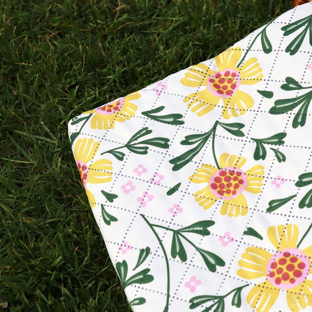 Summer Flower Quilted Picnic Blanket