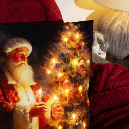 Santa Claus On Christmas Eve Light Up Cushion