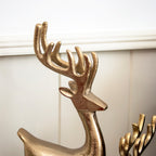 Set Of 2 Tall Gold Reindeer Ornaments