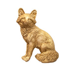 Textured Gold Sitting Fox Ornament