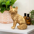 Textured Gold Sitting Fox Ornament