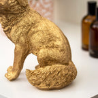 Textured Gold Sitting Fox Ornament