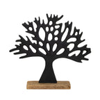 Black Tree Of Life Ornament On Wood Base